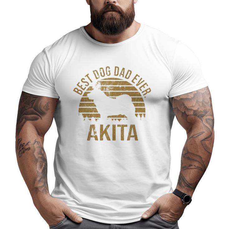Dogs 365 Best Dog Dad Ever Akita Dog Owner For Men Big and Tall Men T-shirt