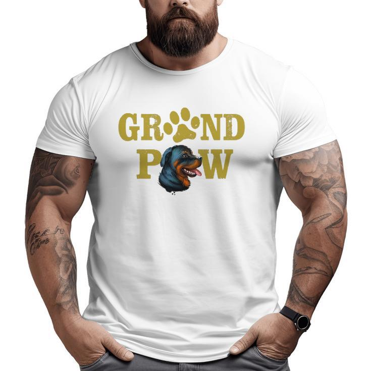 Dogs 365 Rottweiler Grand Paw Grandpaw Grandpa Dog Lover Big and Tall Men T-shirt