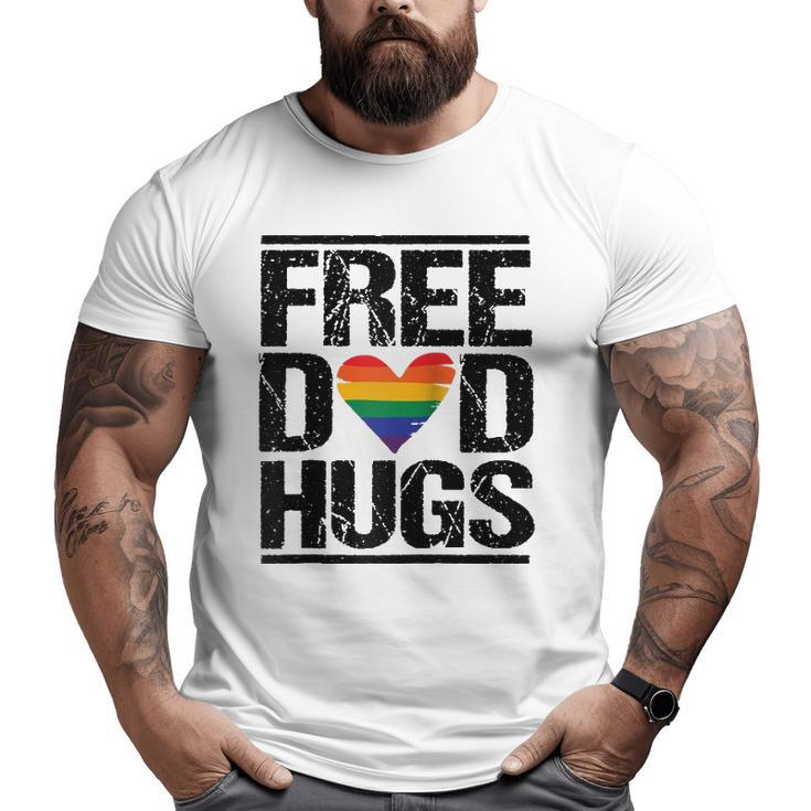 Free Dad Hugs Lgbtq Pride Stepfather Daddy Papa Raglan Baseball Tee Big and Tall Men T-shirt