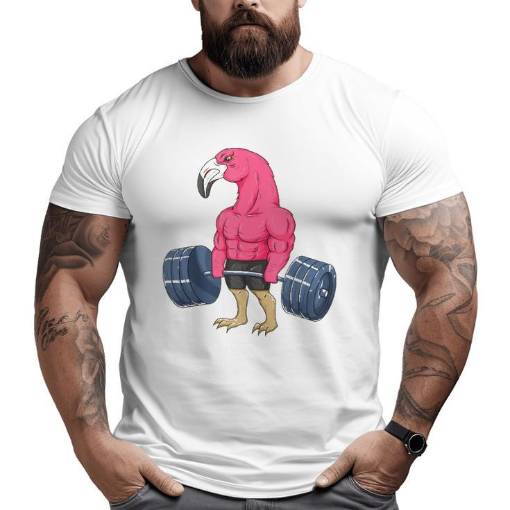 Flamingo Weightlifting Bodybuilder Muscle Fitness Big and Tall Men T-shirt