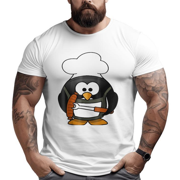 penguin Cooking Grill-Barbeque Or Dads Bbq Big and Tall Men T-shirt