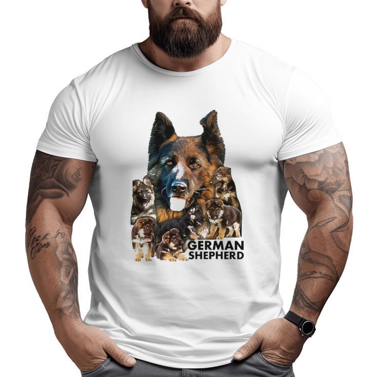 German Shepherd Family Dogs Tee  Big and Tall Men T-shirt