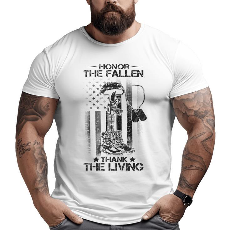 Honor The Fallen Think The Living Veterans Day July 4Th Big and Tall Men T-shirt