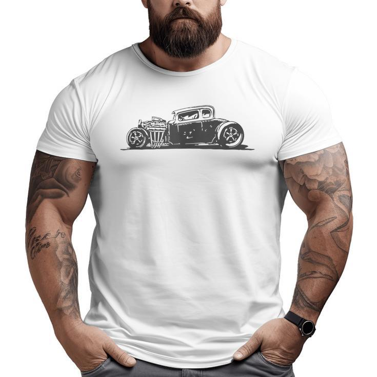 Hot Rod Rust Racer Vintage Graphic Old Muscle Car Big and Tall Men T-shirt