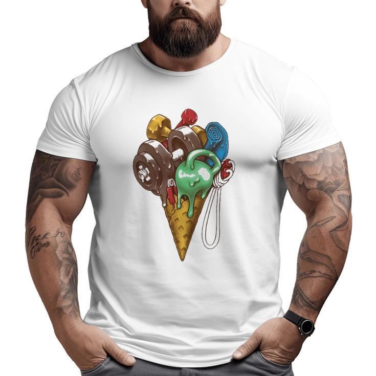 Ice Cream Gym Workout Big and Tall Men T-shirt