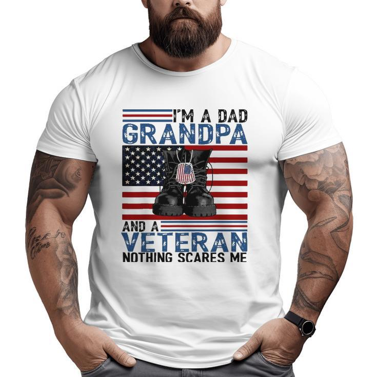 I'm A Dad Grandpa And A Veteran Flag Usa Father's Day Big and Tall Men T-shirt