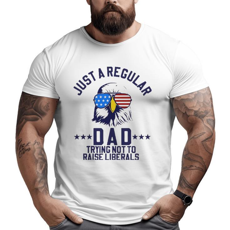 Just A Regular Dad Trying Not To Raise Liberals  Big and Tall Men T-shirt