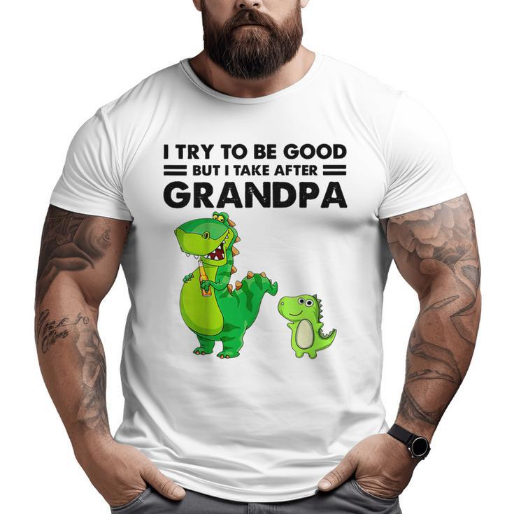 Kids I Try To Be Good But I Take After Grandpa Big and Tall Men T-shirt