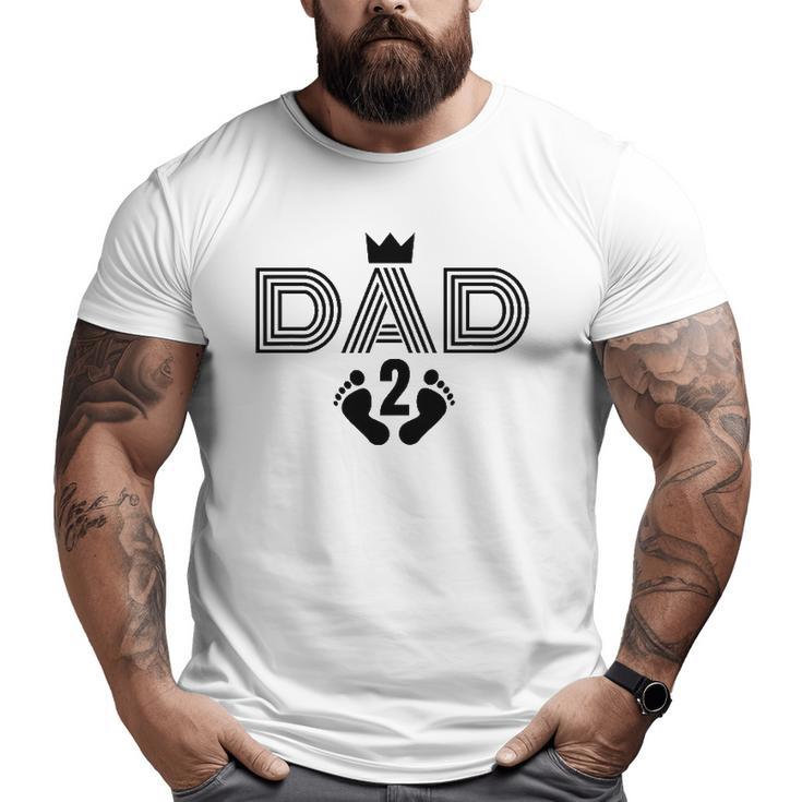 Mens Baby Number 2 Pregnancy Announcement Dad To Be Of 2 Kids Big and Tall Men T-shirt