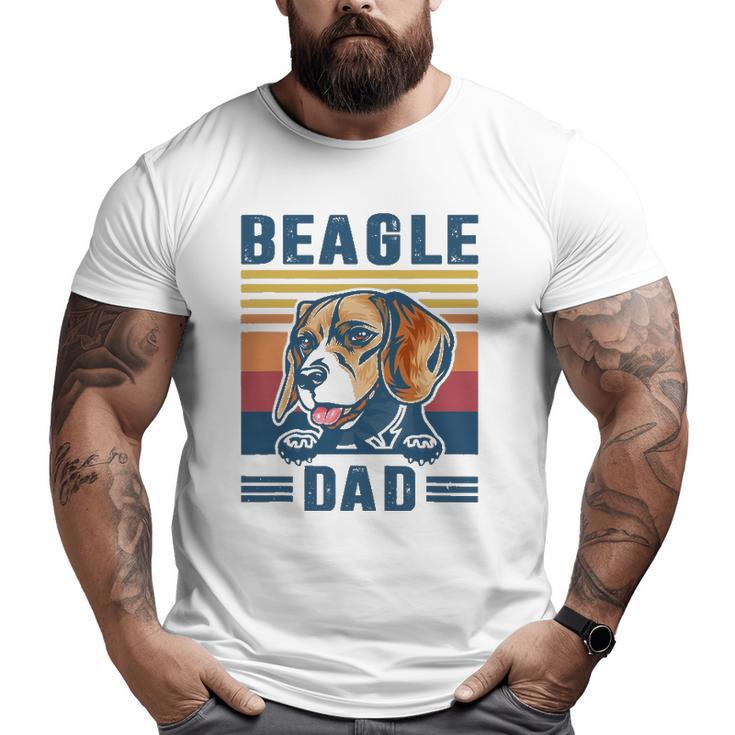 Mens Beagle Dad Father Retro Beagle Dog Dad Big and Tall Men T-shirt