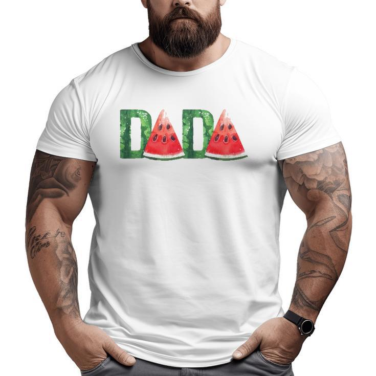 Mens Dada Watermelon Summer Fruit Father's Day For Dad Big and Tall Men T-shirt