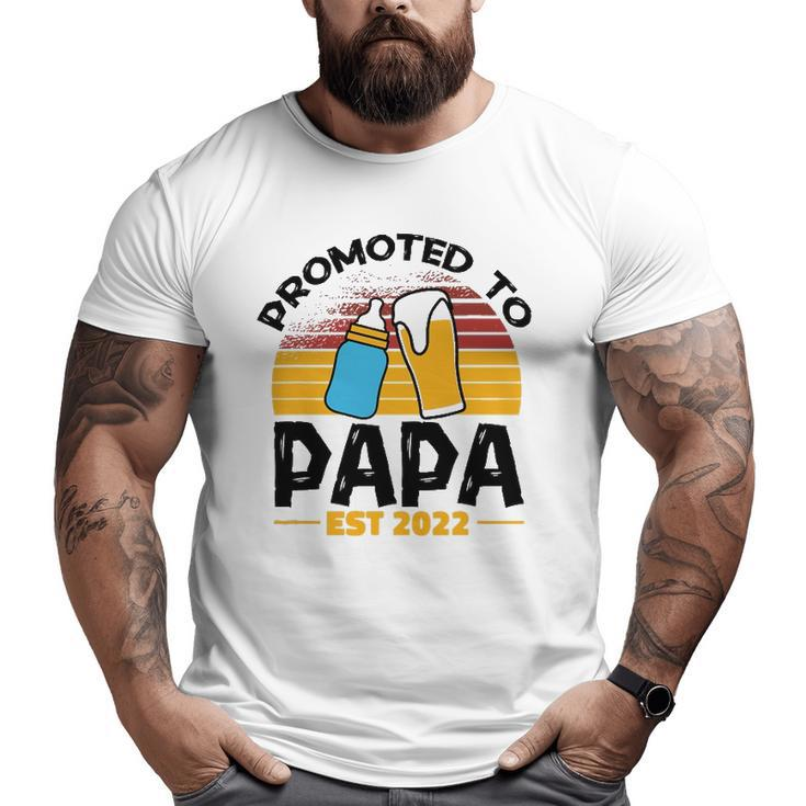 Mens First Time Grandpa Promoted To Papa 2022 Ver2 Big and Tall Men T-shirt