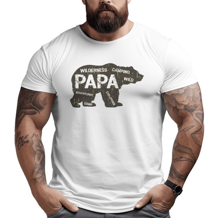 Men's Papa Camping Bear Top Camper Grandpa For Men Big and Tall Men T-shirt
