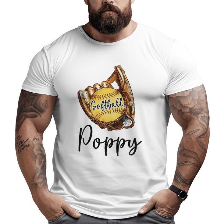 Mens Softball Poppy Sport Lover Big and Tall Men T-shirt