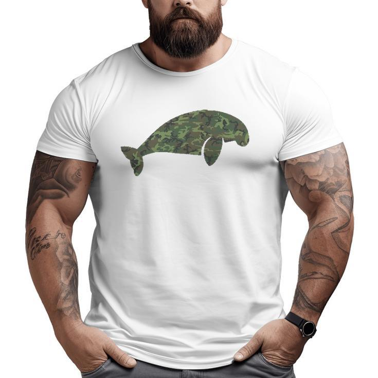 Military Manatee Camo Print Us Dugong Calf Veteran Men Big and Tall Men T-shirt