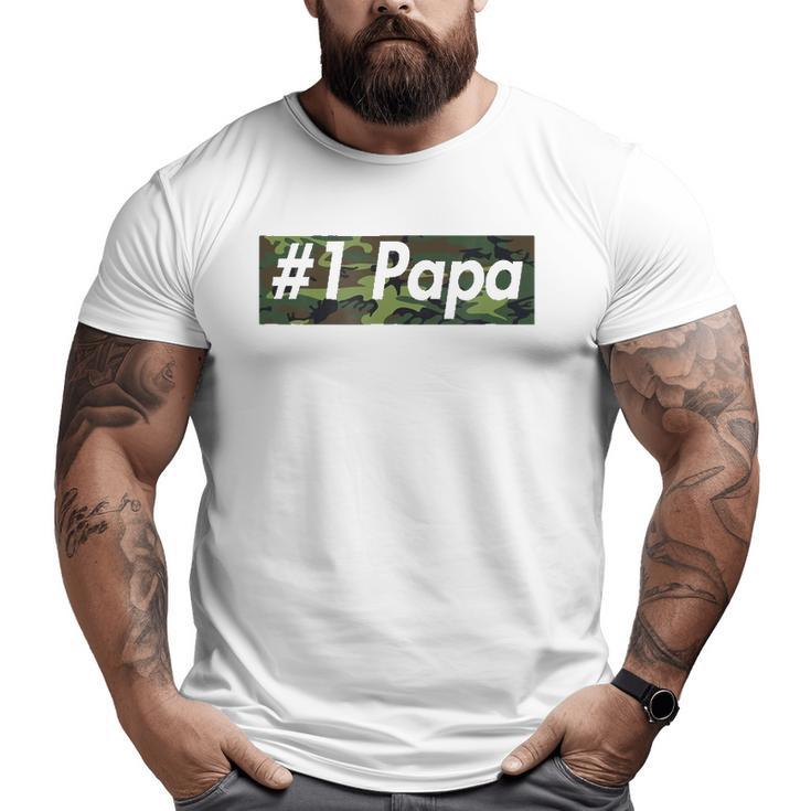 Number One Papa Best Father Dad Camo Box Big and Tall Men T-shirt