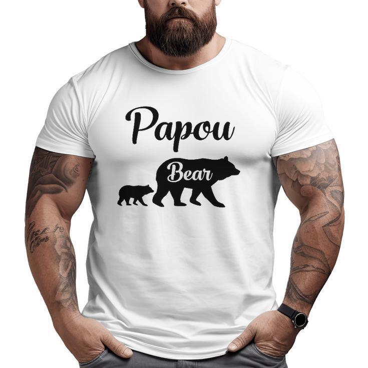 Papou Bear Grandfather Grandpa Big and Tall Men T-shirt