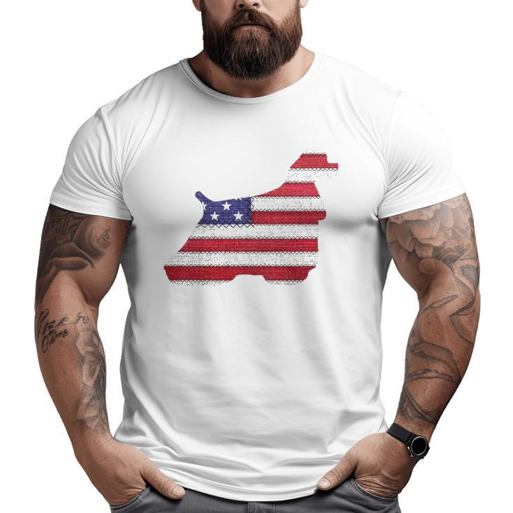 Patriotic American Cocker Spaniel Love Flag Vintage Big and Tall Men T-shirt