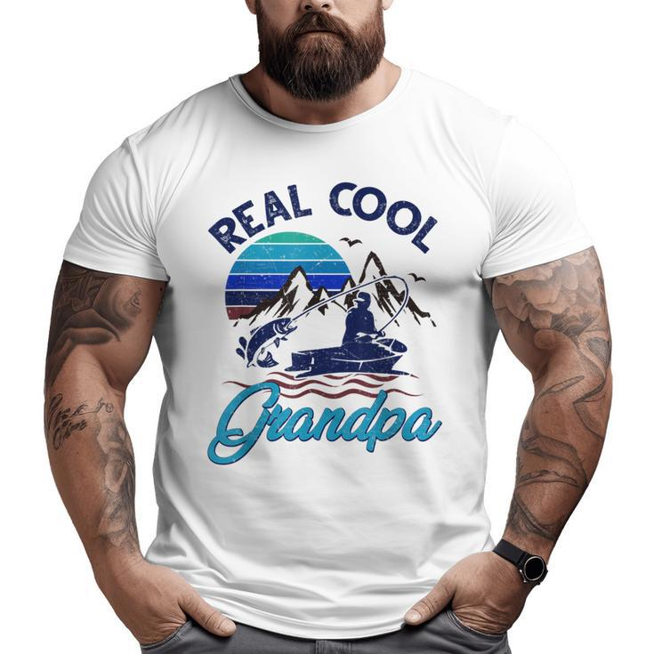 Real Cool Grandpa Awesome Fisherman Fish Hunter Fishing  Big and Tall Men T-shirt