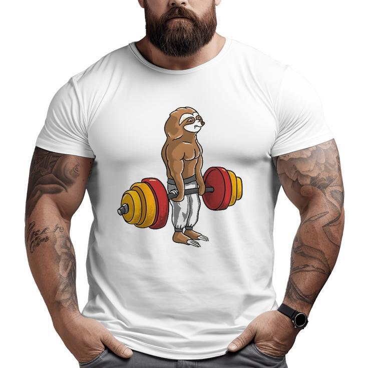 Sloth Deadlift Lazy Fitness Bodybuilder Animal Big and Tall Men T-shirt