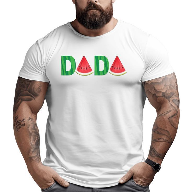 Summer Dad Dada Watermelon One In A Melon Party Daddy Big and Tall Men T-shirt