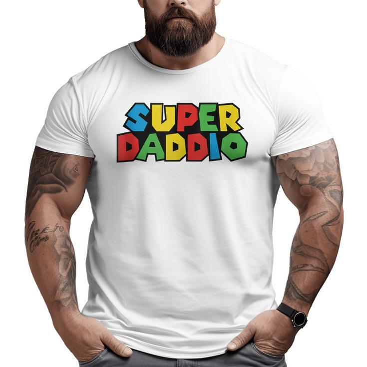 Super-Daddio Gamer Dad Fathers Day Video Game Lover Big and Tall Men T-shirt