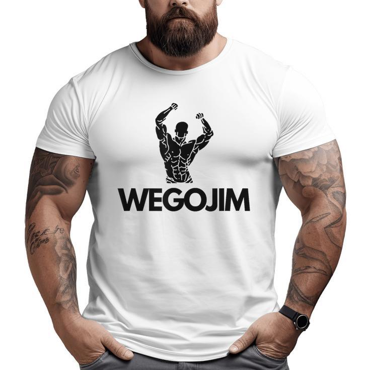 Wegojim Oversized Gym Pump Cover Workout Gym Bro Big and Tall Men T-shirt