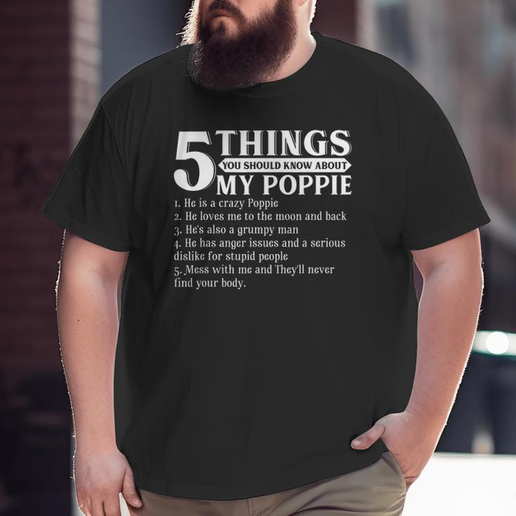 5 Things You Should Know About My Poppie Father's Day Big and Tall Men T-shirt
