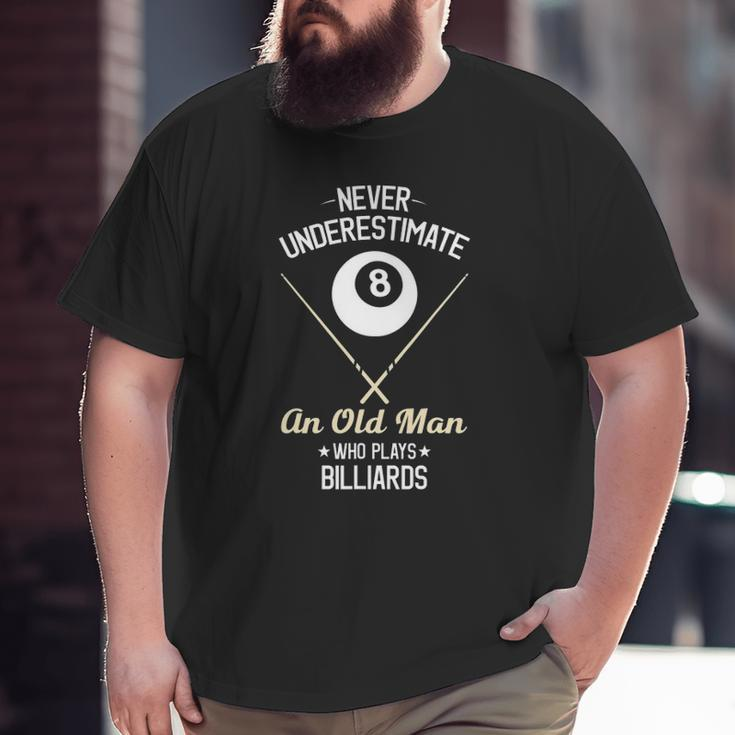 8 Ball Pool Billiards Player Lover Dad Big and Tall Men T-shirt