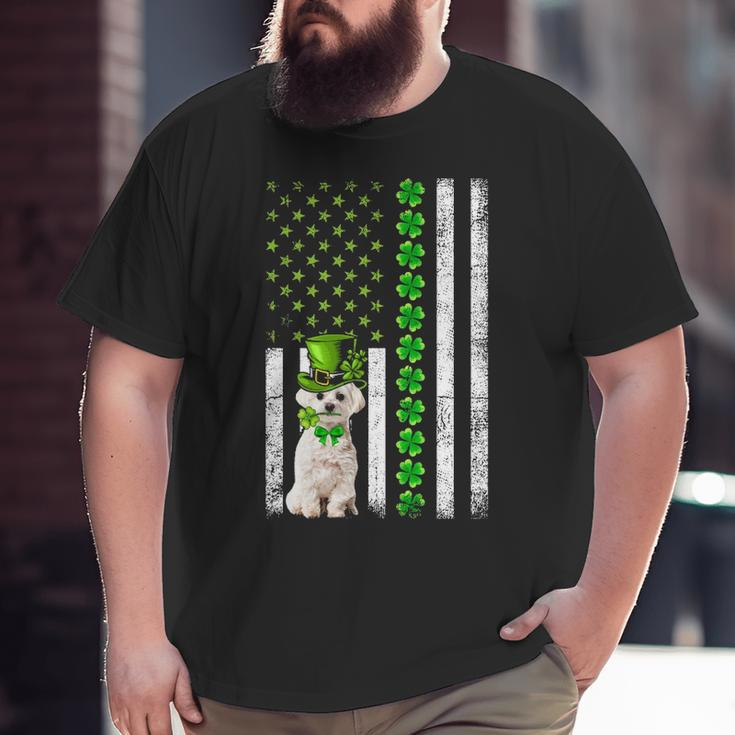 American Flag Maltese Dog St Patricks Day Big and Tall Men T-shirt
