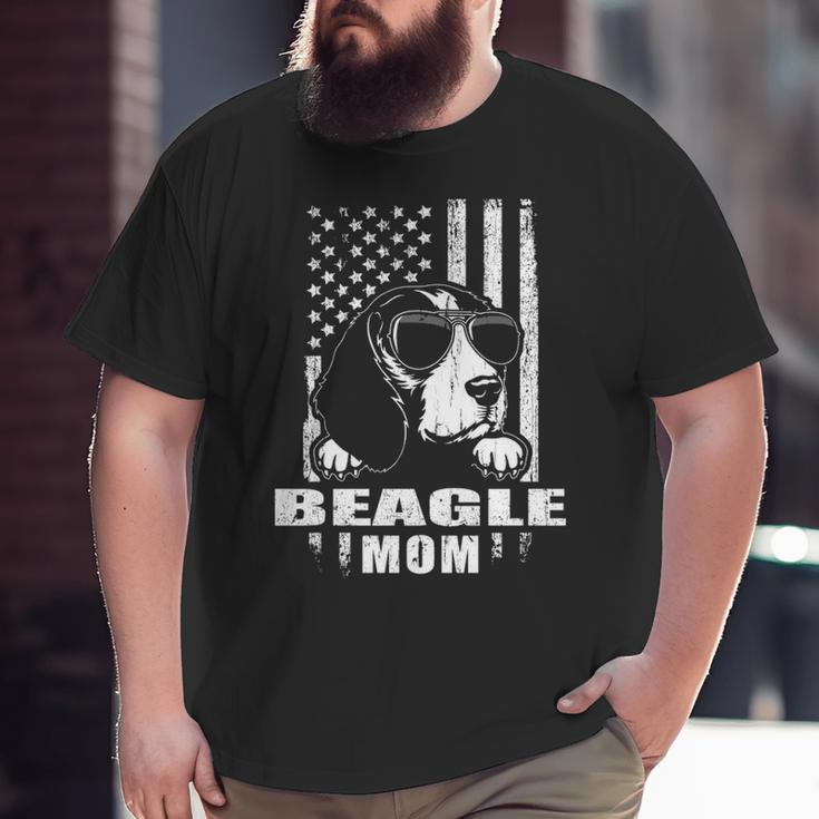 Beagle Mom Cool Vintage Retro Proud American Big and Tall Men T-shirt