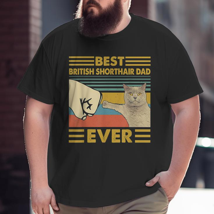 Best British Shorthair Dad Ever Retro Vintage Sunset Big and Tall Men T-shirt