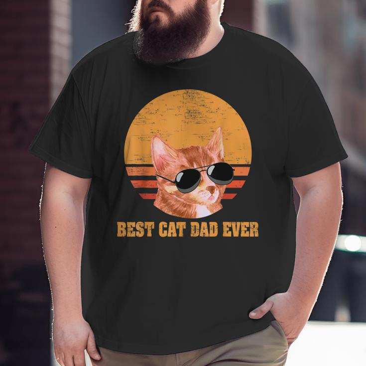 Best Cat Dad Ever Men Vintage Cat Lover Big and Tall Men T-shirt