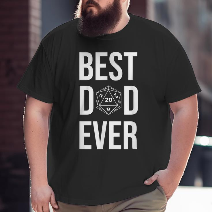 Best Dad Ever D20 Dice Rpg Role Playing Board Game Big and Tall Men T-shirt