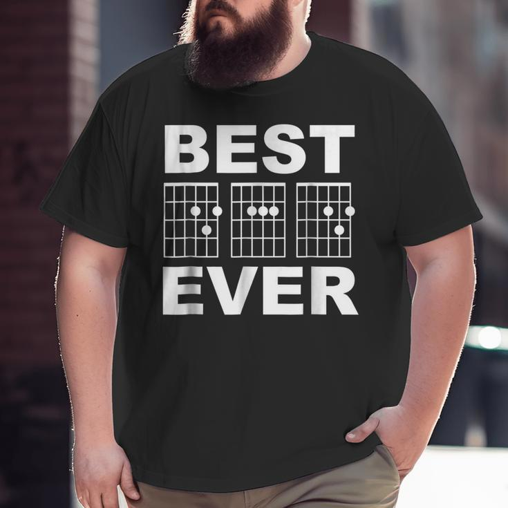 Best Dad Ever Guitar Chords For Musician Father Big and Tall Men T-shirt