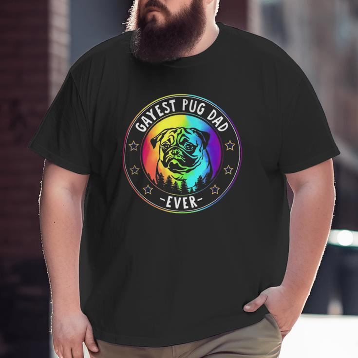 Best Pug Dad Ever Lgbt Gay Pride Flag Dog Lover Ally Big and Tall Men T-shirt