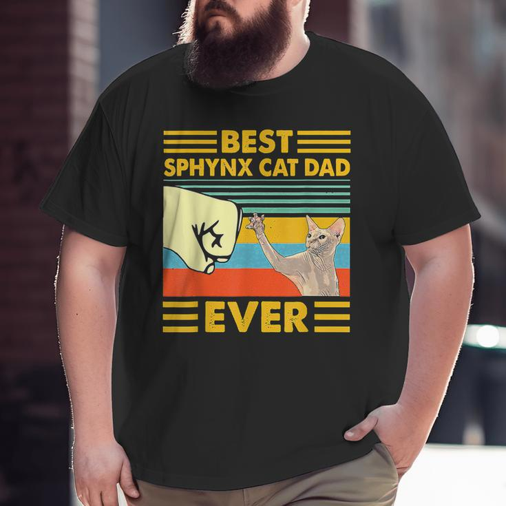 Best Sphynx Cat Dad Ever Retro Vintage Sunset Big and Tall Men T-shirt