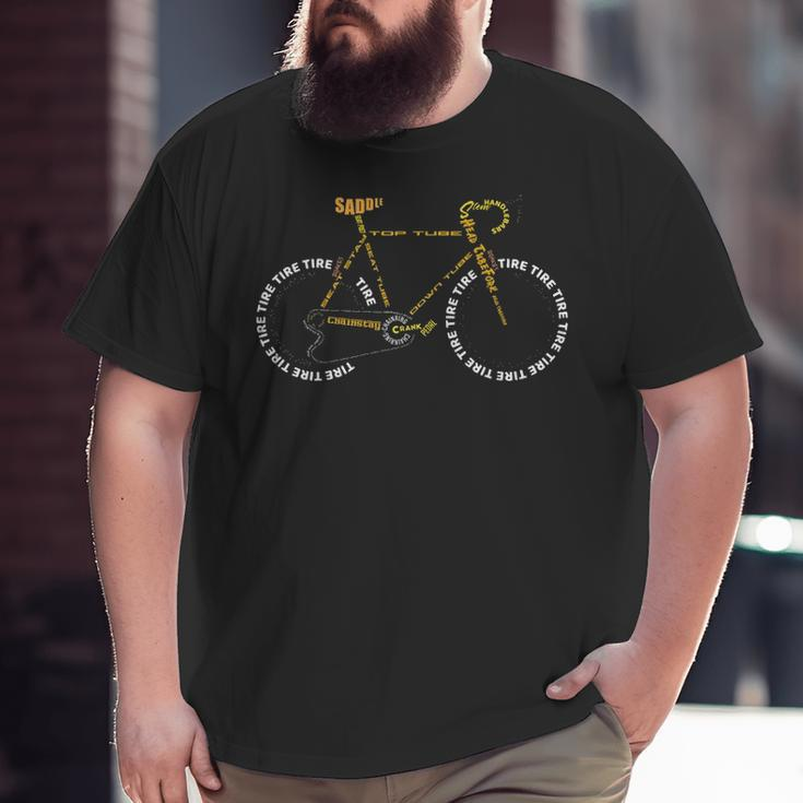 Bicycle Anatomy Cute Cycling Is Life Big and Tall Men T-shirt