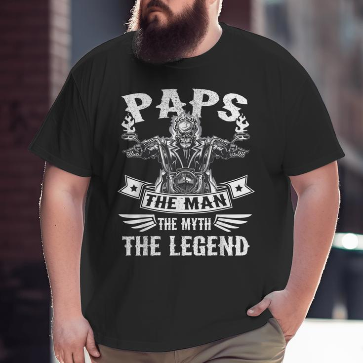 Biker Grandpa Paps The Man Myth The Legend Motorcycle Big and Tall Men T-shirt