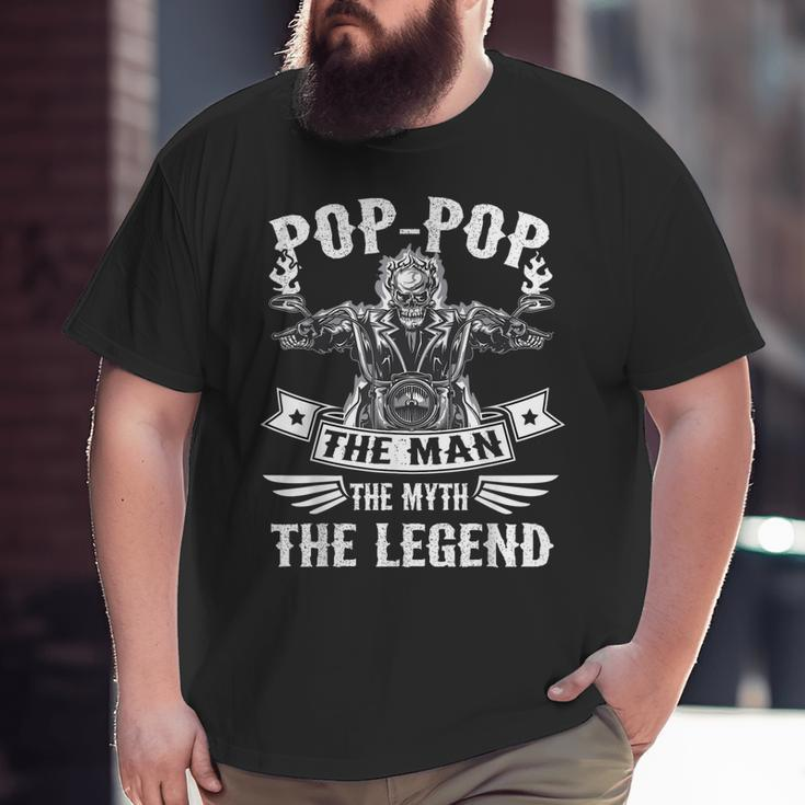 Biker Grandpa Poppop The Man Myth The Legend Motorcycle Big and Tall Men T-shirt