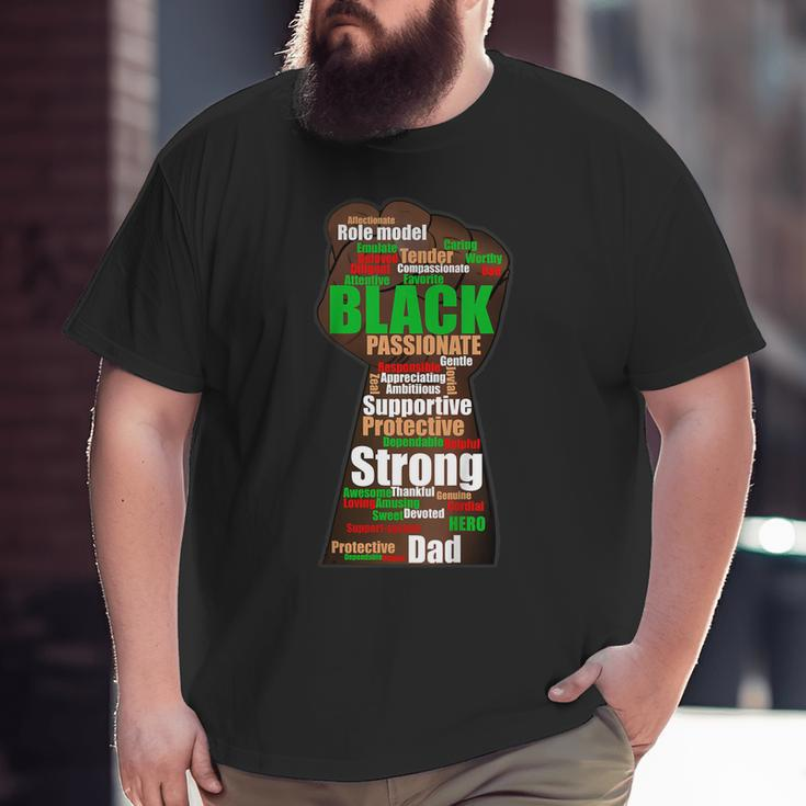 Black Dad Wordcloud Art Father's Day Tshirt African American Big and Tall Men T-shirt