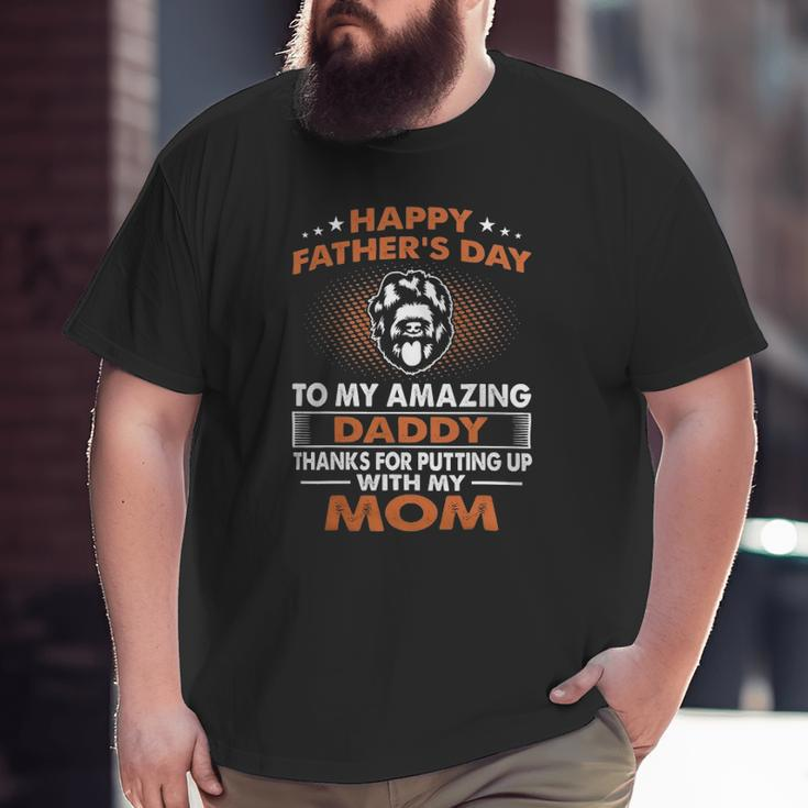 Black Russian Terrier Dog Dad Happy Father's Day Big and Tall Men T-shirt