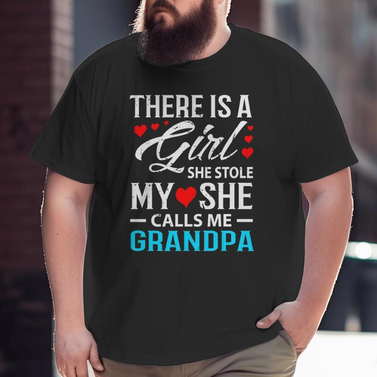 Cool Grandpa From Granddaughter Red Hearts Big and Tall Men T-shirt