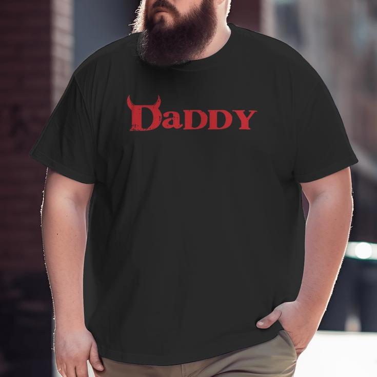 Daddy Devil Horn Lazy Halloween Costume Gothic Papa Big and Tall Men T-shirt