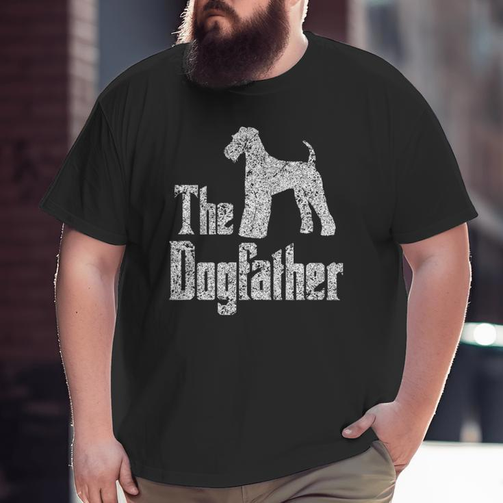 The Dogfather Airedale Terrier Silhouette Dog Big and Tall Men T-shirt