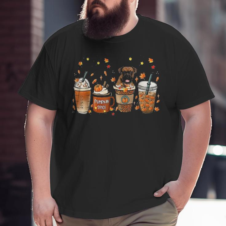 Fall Coffee Pumpkin Spice Latte Iced Autumn Boxer Big and Tall Men T-shirt