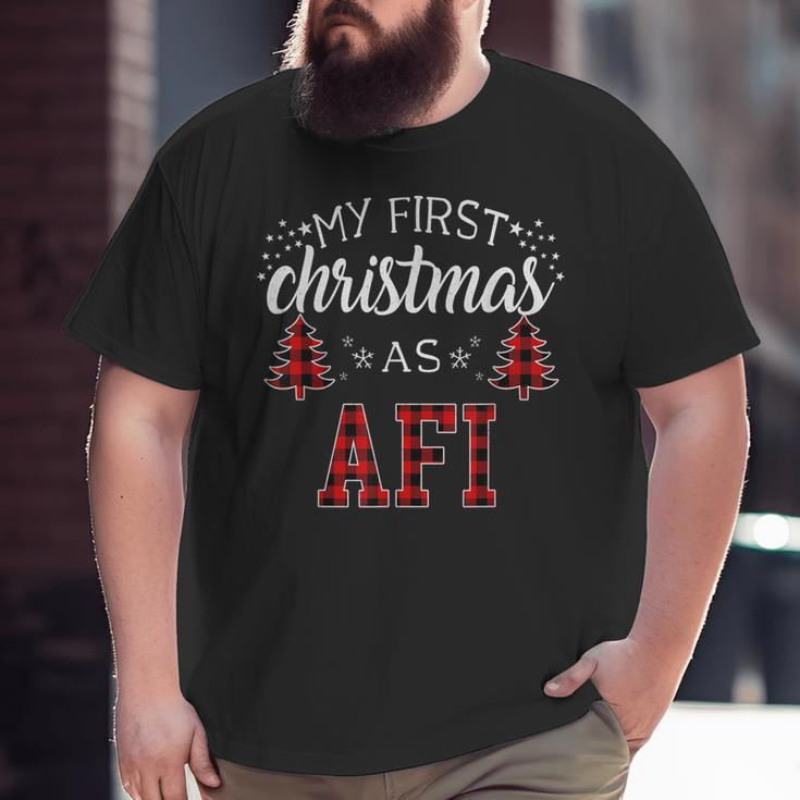 First Christmas As Afi New Grandpa Xmas Big and Tall Men T-shirt