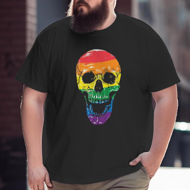 Flag Skull Halloween Gay Pride Month Lgbt Big and Tall Men T-shirt
