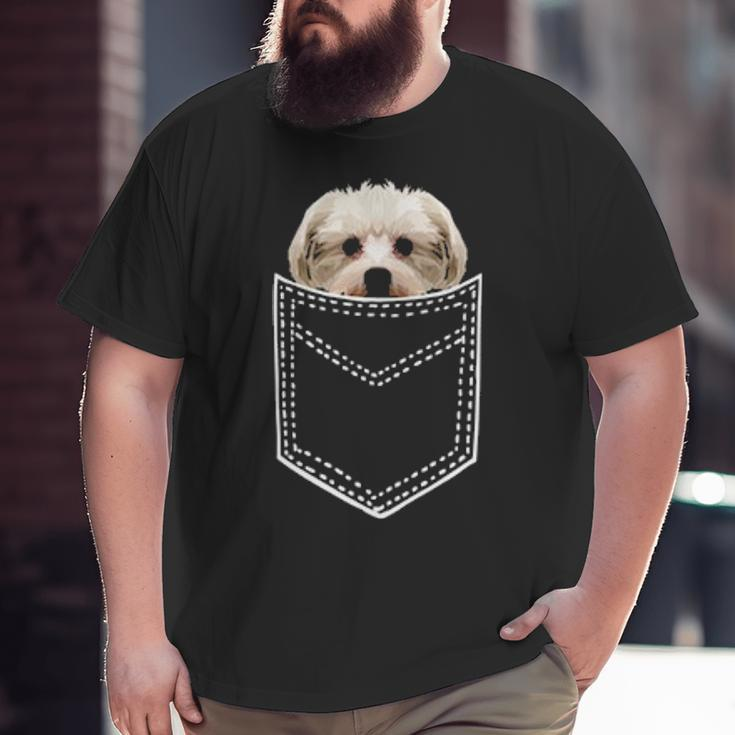 Maltese Apparel Cute Pocket Maltese Puppy Dog Big and Tall Men T-shirt