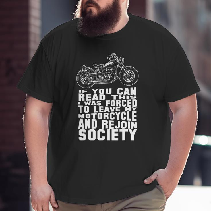 Motorcycle For Men Riding Biker Dad Bike Big and Tall Men T-shirt